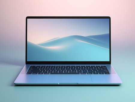 Sleek Laptop Mockup for Business and Education - AI Generatedの素材