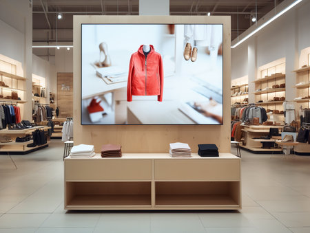 Dynamic LED Screen Mockup for Vibrant Displays - AI Generatedの素材