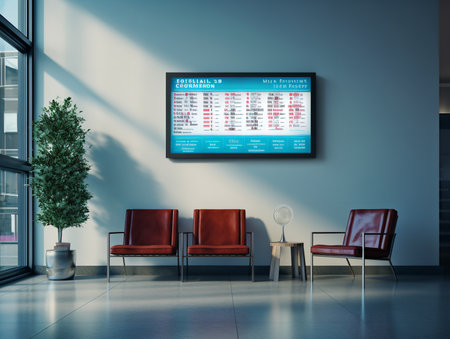 Dynamic LED Screen Mockup for Vibrant Displays - AI Generatedの素材