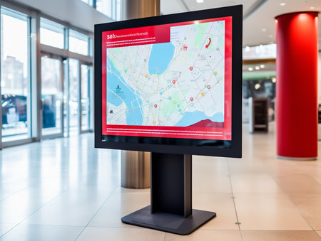 Dynamic LED Screen Mockup for Vibrant Displays - AI Generatedの素材