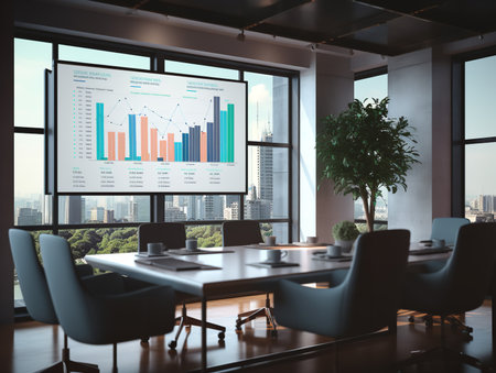 Dynamic LED Screen Mockup for Vibrant Displays - AI Generatedの素材