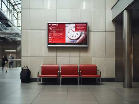 Dynamic LED Screen Mockup for Vibrant Displays - AI Generatedの素材