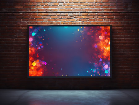 Dynamic LED Screen Mockup for Vibrant Displays - AI Generatedの素材