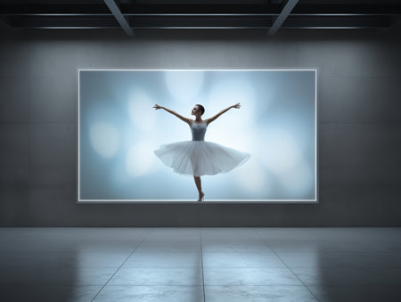 Dynamic LED Screen Mockup for Vibrant Displays - AI Generatedの素材