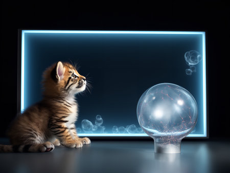 Dynamic LED Screen Mockup for Vibrant Displays - AI Generatedの素材