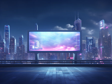 Eye-Catching Digital Billboard Mockup - AI Generatedの素材