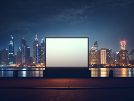Dynamic LED Screen Mockup for Vibrant Displays - AI Generatedの素材