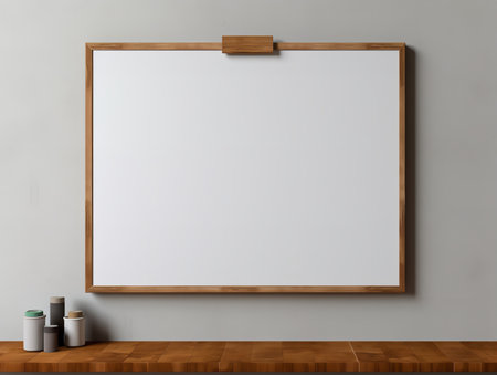 Interactive Whiteboard Mockup for Creative Ideas - AI Generatedの素材