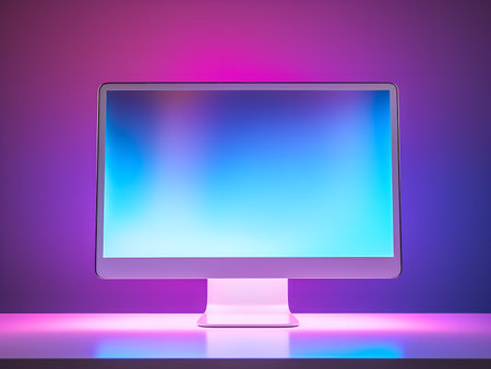 High-Performance Desktop Computer Mockup - AI Generatedの素材