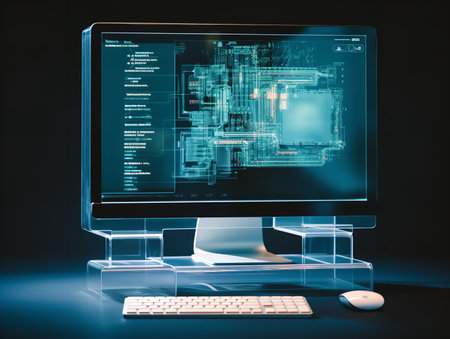 High-Performance Desktop Computer Mockup - AI Generatedの素材