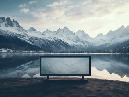 Dynamic LED Screen Mockup for Vibrant Displays - AI Generatedの素材
