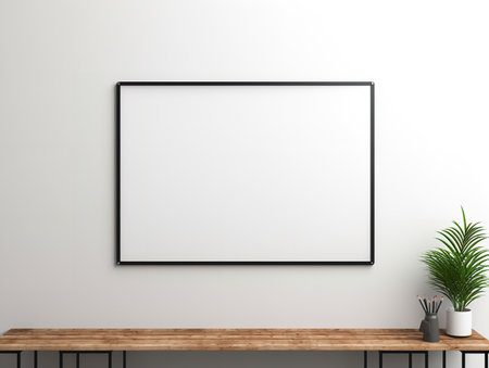 Interactive Whiteboard Mockup for Creative Ideas - AI Generatedの素材