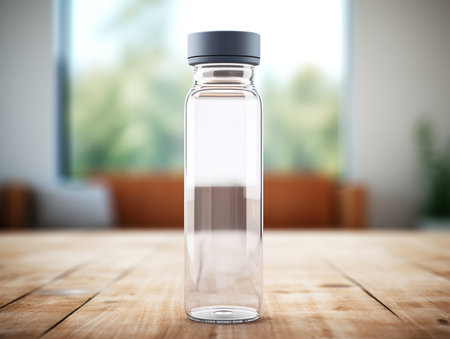 Dynamic Sports Water Bottle Mockup - AI Generatedの素材