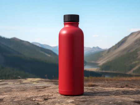 Dynamic Sports Water Bottle Mockup - AI Generatedの素材