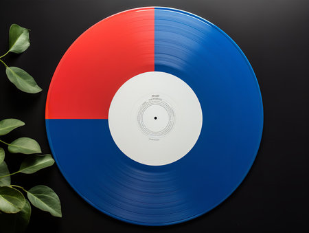 Vintage Vinyl Record Mockup for Music Enthusiasts - AI Generatedの素材