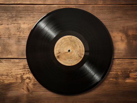 Vintage Vinyl Record Mockup for Music Enthusiasts - AI Generatedの素材