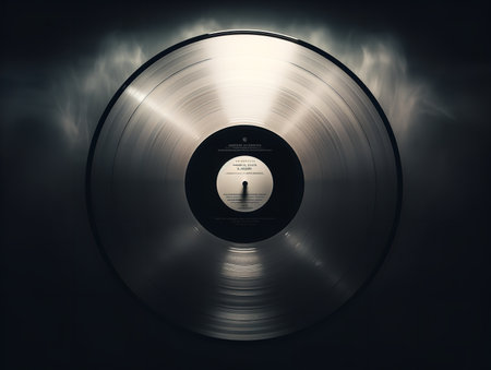 Vintage Vinyl Record Mockup for Music Enthusiasts - AI Generatedの素材