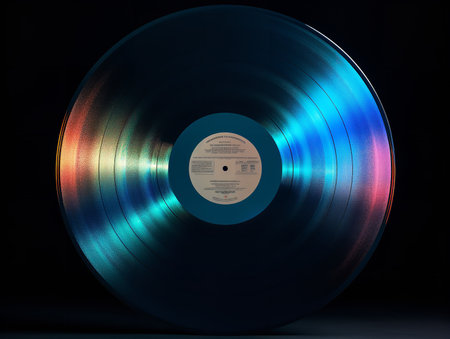 Vintage Vinyl Record Mockup for Music Enthusiasts - AI Generatedの素材