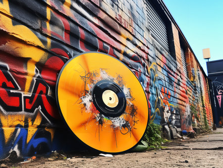 Vintage Vinyl Record Mockup for Music Enthusiasts - AI Generatedの素材