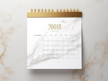 Elegant Wall Calendar Mockup for Home and Office - AI Generatedの素材