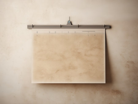 Elegant Wall Calendar Mockup for Home and Office - AI Generatedの素材