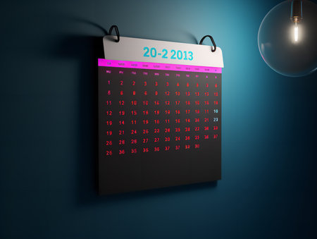 Elegant Wall Calendar Mockup for Home and Office - AI Generatedの素材