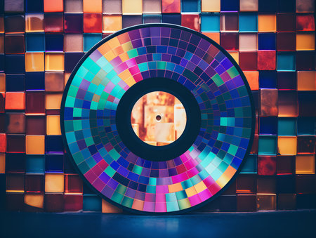 Vintage Vinyl Record Mockup for Music Enthusiasts - AI Generatedの素材