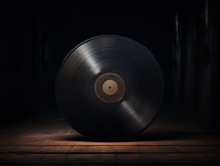 Vintage Vinyl Record Mockup for Music Enthusiasts - AI Generatedの素材