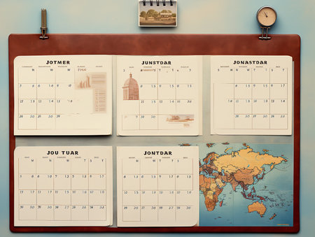 Elegant Wall Calendar Mockup for Home and Office - AI Generatedの素材