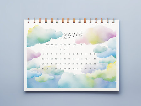 Elegant Wall Calendar Mockup for Home and Office - AI Generatedの素材