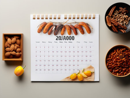 Elegant Wall Calendar Mockup for Home and Office - AI Generatedの素材