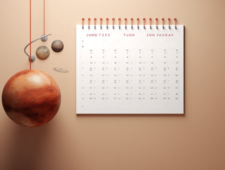 Elegant Wall Calendar Mockup for Home and Office - AI Generatedの素材
