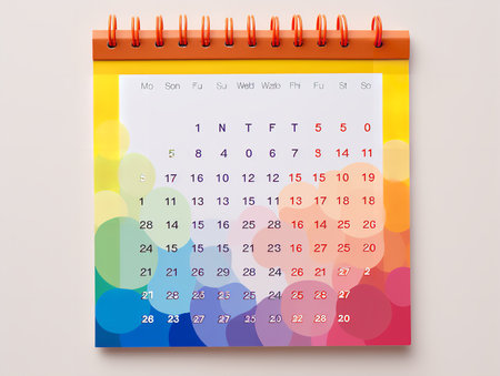 Elegant Wall Calendar Mockup for Home and Office - AI Generatedの素材