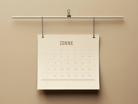 Elegant Wall Calendar Mockup for Home and Office - AI Generatedの素材