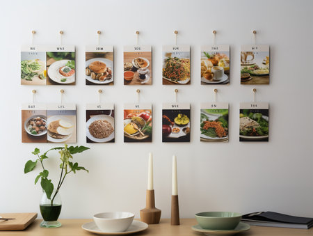 Elegant Wall Calendar Mockup for Home and Office - AI Generatedの素材