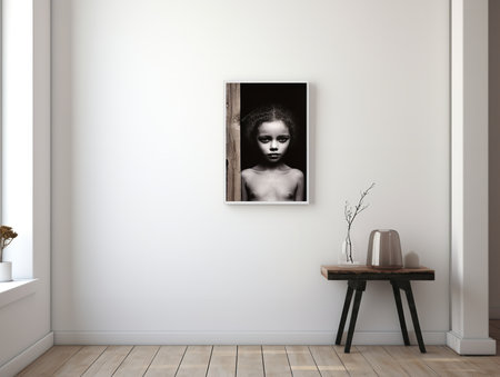 Artistic Canvas Print Mockup for Home and Gallery Decor - AI Generatedの素材