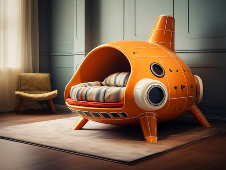 Cozy Pet Bed Mockup for Home and Pet Stores - AI Generatedの素材