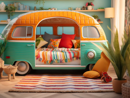 Cozy Pet Bed Mockup for Home and Pet Stores - AI Generatedの素材