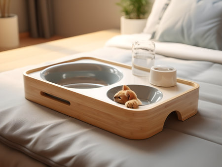 Cozy Pet Bed Mockup for Home and Pet Stores - AI Generatedの素材