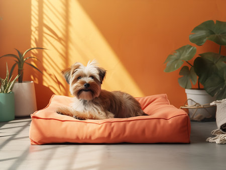Cozy Pet Bed Mockup for Home and Pet Stores - AI Generatedの素材
