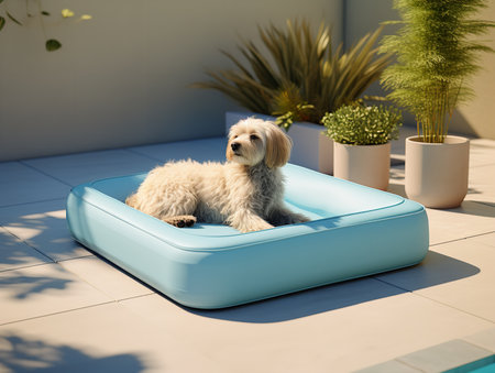 Cozy Pet Bed Mockup for Home and Pet Stores - AI Generatedの素材