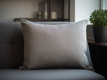 Decorative Throw Pillow Mockup for Interior Styling - AI Generatedの素材