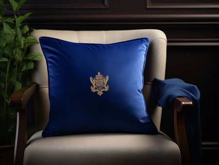 Decorative Throw Pillow Mockup for Interior Styling - AI Generatedの素材