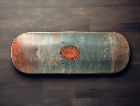 Trendy Skateboard Deck Mockup for Sports and Lifestyle - AI Generatedの素材