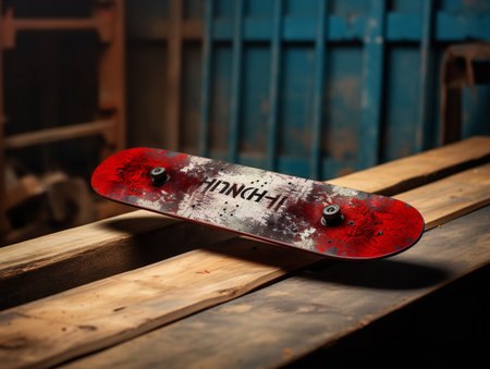 Trendy Skateboard Deck Mockup for Sports and Lifestyle - AI Generatedの素材