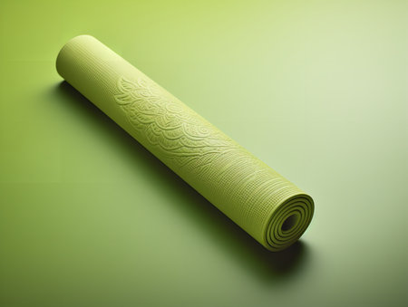 Tranquil Yoga Mat Mockup for Wellness and Fitness - AI Generatedの素材