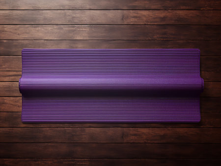 Tranquil Yoga Mat Mockup for Wellness and Fitness - AI Generatedの素材