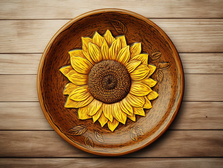 Elegant Ceramic Plate Mockup for Dining and Decor - AI Generatedの素材