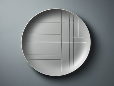 Elegant Ceramic Plate Mockup for Dining and Decor - AI Generatedの素材