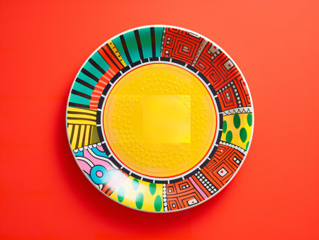 Elegant Ceramic Plate Mockup for Dining and Decor - AI Generatedの素材